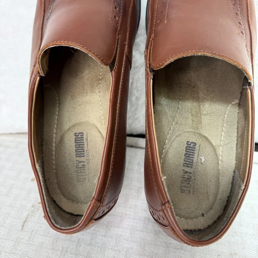 Stacy Adams Brown Leather Mens Dress Shoes Size 11M slip- on loafer - Picture 6 of 9